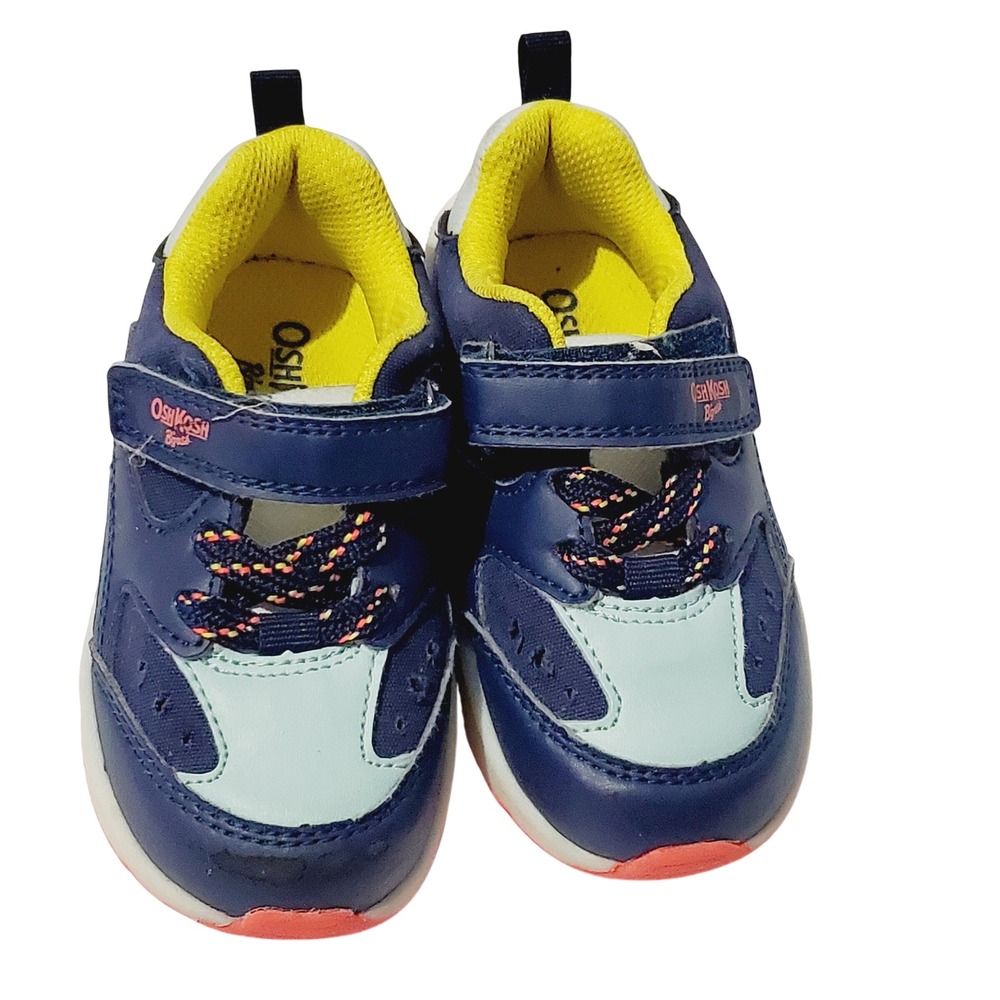 OshKosh Bgosh Toddler Boys Navy Blue Orange Athletic Sneakers Shoes Size 5